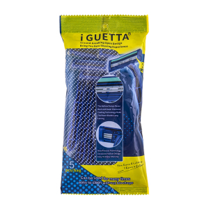 IGUETTA 5pcs/bag Disposable Male Razor Germany Stainless Steel Twin Blades Men Shaving Razor Plastic Stick Aloe Strip GF2-1844