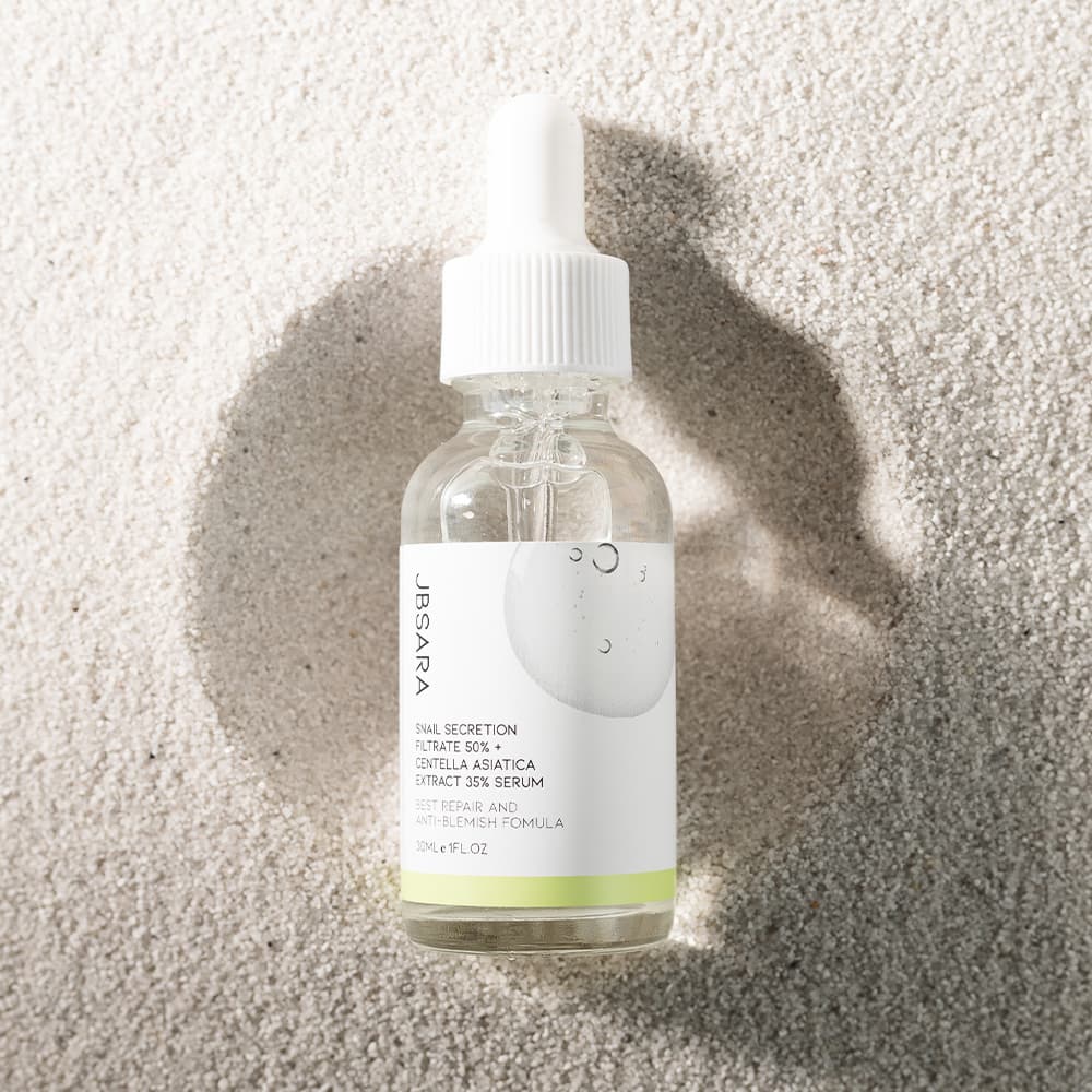 JBSARA Snail Secretion Filtrate 50% + Centella Asiatica Extract 35% Serum 30ml