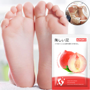 korean skin care feet mask  efero  juicy peach extract foot peel mask exfoliating remove foot dead skin moisturizing care foot