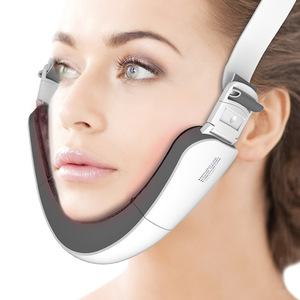 LED light therapy galvanic neck and chin massage device for V-line lifting and anti-aging