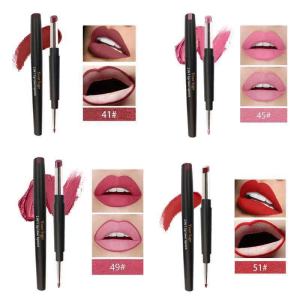 matte tube private label custom waterproof natural lip stick makeup matte lipstick and lipliner 2 in 1 pencil