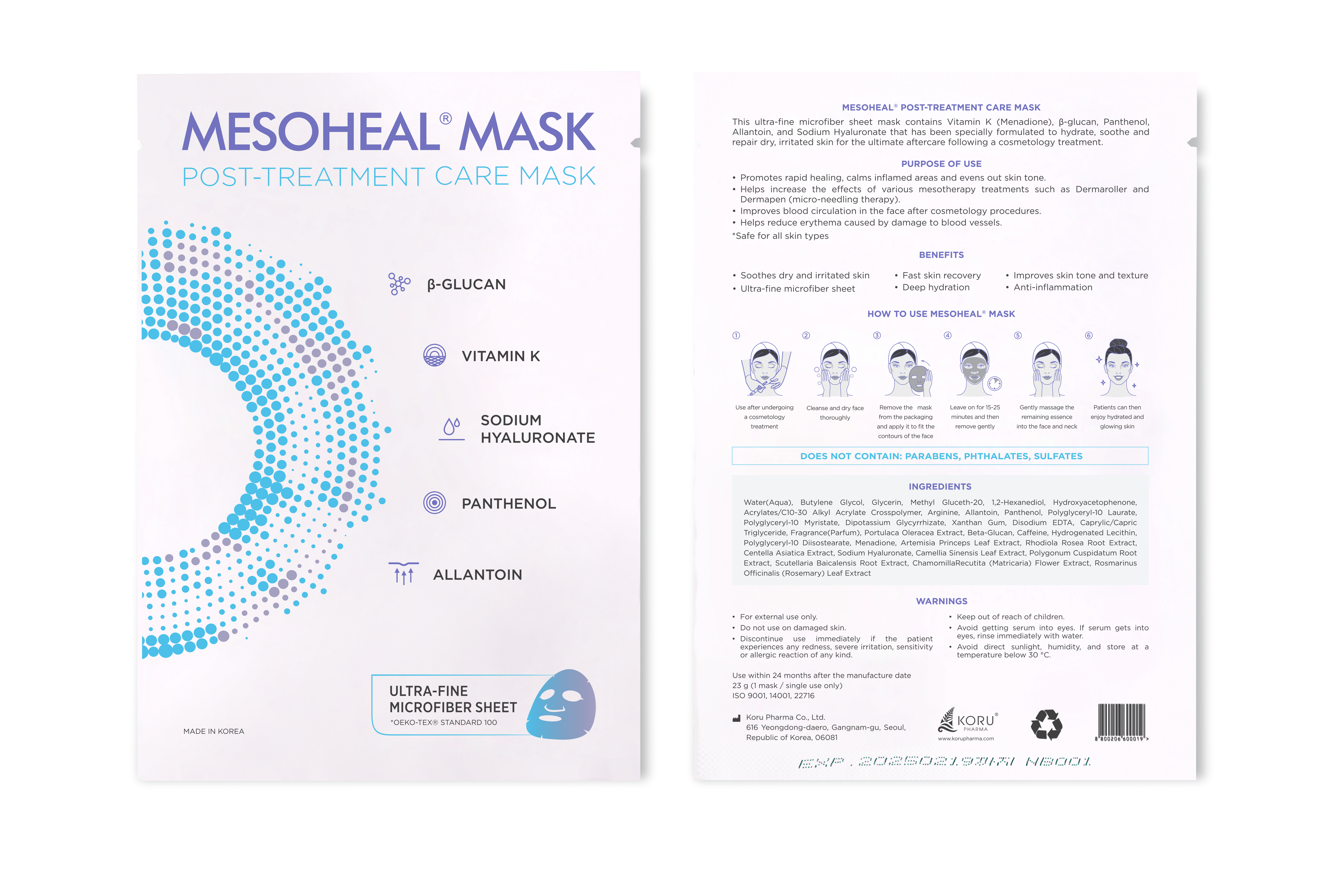 Mesoheal Mesotherapy Post-Treatment Mask