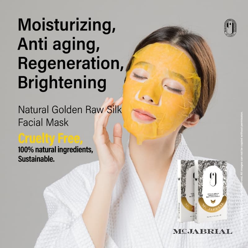 Natural non-woven golden raw silk dry type face mask