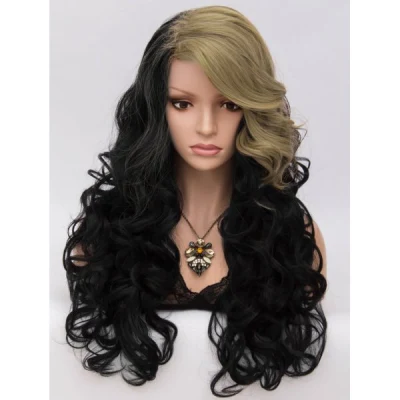 New Trend Long Beach Wave Skin Top High Quality White Long Hair Wig