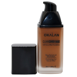 OKALAN O002 Long lasting Concealer Foundation Makeup Liquid Glass Bottle Foundation Cream Natural Effect Makeup Foundation