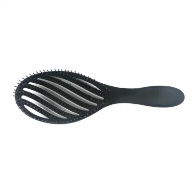 Oval Shape Salon Waterproof Massage Plastic Wet Curly Detangling Comb Hair Styling Tools Anti-Static Curved Hair Brush