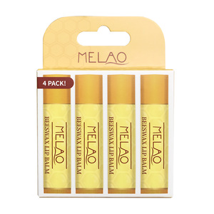 private label 4 Tubes 100% Natural Moisturizing Beeswax Lip Balm