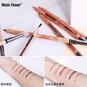 Private Label Makeup High Quality Cosmetic Lasting Waterproof Wholesale 12 PCS Eye Pen With Brush Double End Wood Eyebrow Pencil