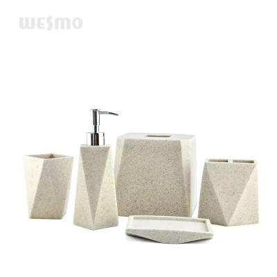 Sandstone Style Polyresin Bathroom Accessory/Bath Set/Bath Soap Dispenser