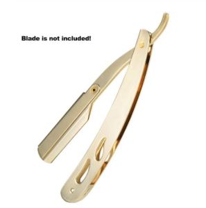 Stainless Steel Straight Edge Shaving Razor Folding Straight Razor Single Edge Replaceable Blades Shaving Tool Without Blade