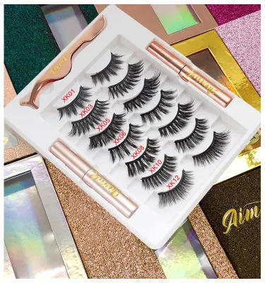 Top Selling Private Label False Eyelashes Magnetic Silk 3D Lashes Newest Natural Magnetic Eyelashes