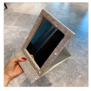 Wholesale bling table cosmetic mirrors rhinestone