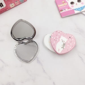 Wholesale Heart Shape Custom Makeup Compact Mirror Pocket Mirror