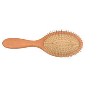 Wooden/Bamboo Handle Metal Bristle Hair Brush