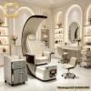 Modern Commercial Foot Spa Pedicure Chair with LED Star Lights and Multifunctional Control Panel for Beauty Wellness Center