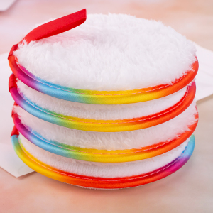2021 New Arrival Makeup Remover Pads Rainbow Color High Quality Reusable Makeup Remover Microfiber Pads