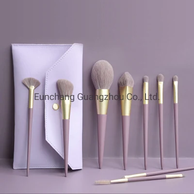 Basic Customization Purple Handle 9PCS Makeup Brush Set Professional Brush