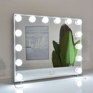 BEAUTME Frameless 14pcs led Table Hollywood Mirror Makeup Vanity Mirror with lights