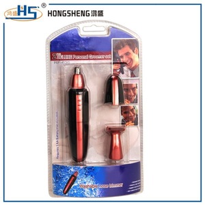 Blister package 2 in 1 waterproof nose trimmer with hair clipper