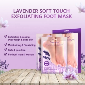 custom private label natural organic lavender foot peel mask peeling nourishing exfoliating foot mask