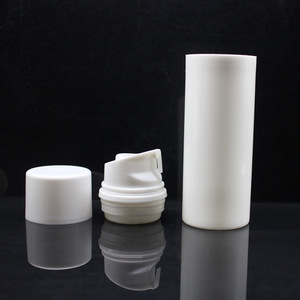 Cylindrical 5ML 10ML 15ML white PP plastic airless pump bottle with snap lotion pump