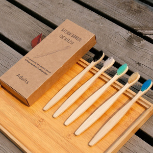 Eco-Friendly Natural Bamboo Charcoal Toothbrush Custom logo Bamboo Charcoal Toothbrush Reusable Organic Bamboo Toothbrush Set