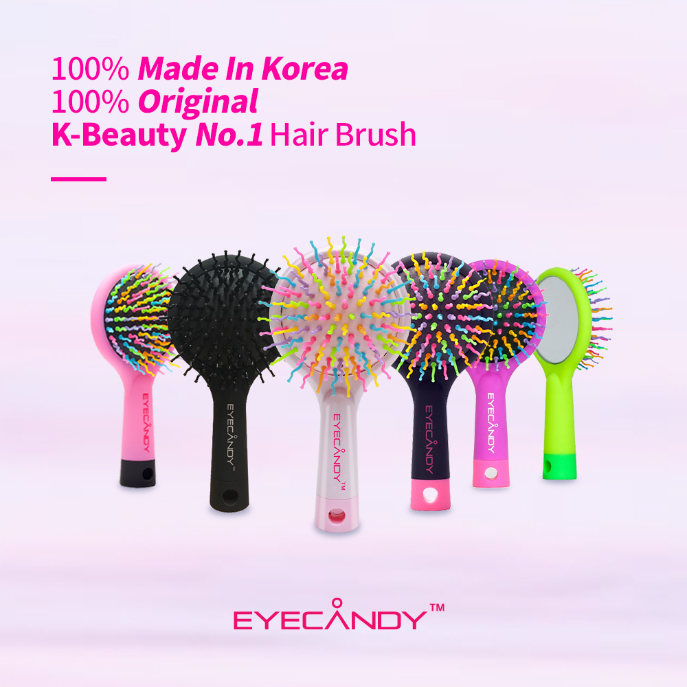 Eyecandy rainbow volume S hair brush (Medium), soft &amp; easy detangling, natural hair volume