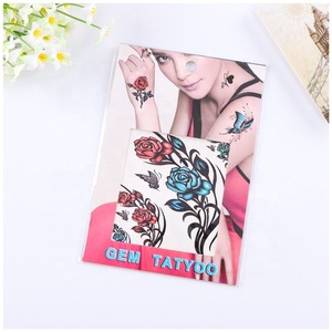 Flower design temporary hand face tattoo sticker