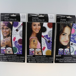 glitter body art set with tattoos