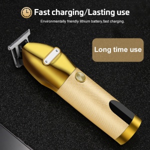 Gold Barber Electric Rechargeable Men  Metal Hair Cutting Machine Haircut Cordless Hair Clipper Hair Trimmer 100-240V Black