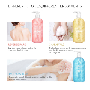 HeBiQuan OEM Bulk Brightening Women Deep Moisture Shower Gel Private Label Bath Whitening Shower Gel Body Wash