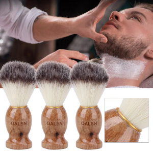 High Quality Private Label Beard Cleansing Mens Shaving Tool Wooden Handle Nylon Shaving Brush