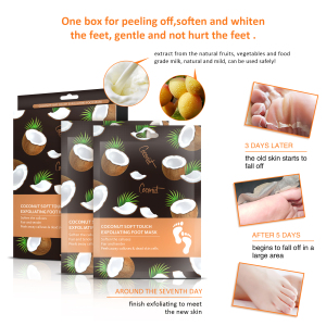 High Quality Skin Foot Care Purederm Peel Mask Manufacturer Natural Coconut Exfoliating Peeling Foot Mask