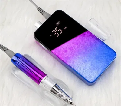 High Speed Professional 35000rpm Nail Drill Low Heat Low Noise Low Vibration Portable Shiny Gradient Color Cordless Nails Drill Machine for Salon Shop