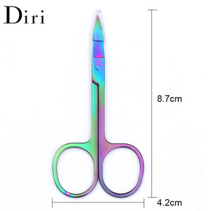 Hign Quality Curved Scissors Chameleon Stainless Steel Makeup Eyebrow Scissors