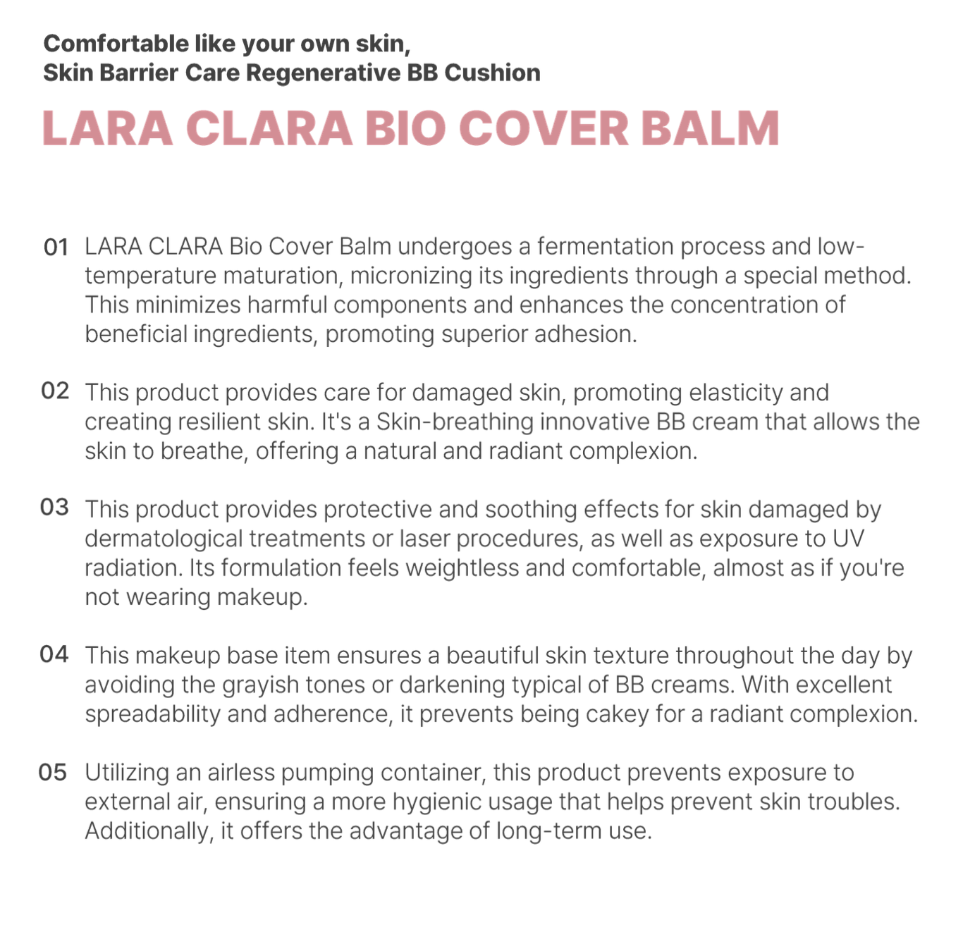 [LARA CLARA] BIO COVER BALM Cushion, skin care 