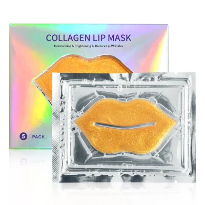 Lips Car Sheet Lipmask Patches Anti Wrinkle Moisturizer Vegan Collagen 24K Gold Pink Crystal Lip Mask