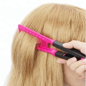 Lonsyne brand Folding Hair Straightener Resist Heat Plastic Magic Hair V Comb Straightener V  personalized bulk hair Comb