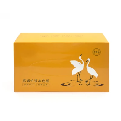 OEM 2-3 Ply Soft Packing Box Bamboo Pulp Disposable Paper Facial Tissue