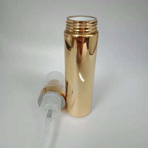 OEM Foam pump bottle  60ml 70ml 90ml 100ml Gold plating cleansing mousse bottle PET plastic shampoo bottle