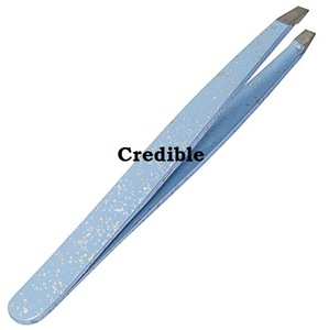 Personalized 3 Premium Stainless Steel Eyebrow Tweezers with Leather Case, Tweezers Set with Slant, Straight and Pointed Tips