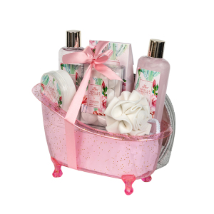 Plastic Bathtub Private Label Herb Skin Care Luxury Corporate Rose Gift 2021 Bath Set