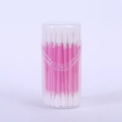 Portable Cosmetic Cotton Swab Colour Plastic Stick for Make up