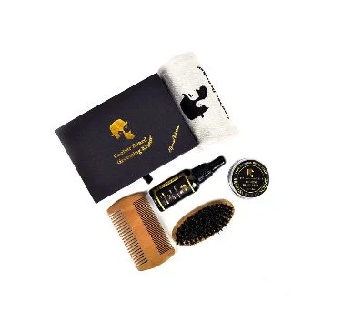 Private Label Beard Care Grooming Growth Oil Kit Box Beard Grooming Kit