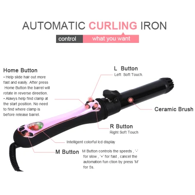 Private Label Irons Gold Automatic Rotating Magic Hair Device Curling Iron