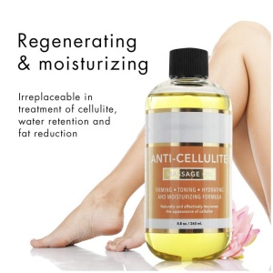 Private Label Pure natural Anti Cellulite Body Massage Oil With Brush