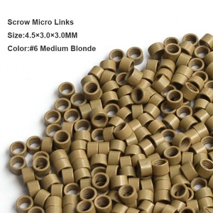 Screw Micro Rings 4.5*3.0*3.0MM 1000Pcs/Bottle #3 Dark Brown Crimp Beads For Hair Micro Ring Hair Extensions Tools