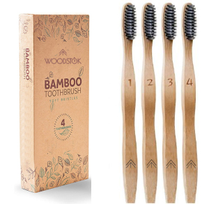 Sopurrrdy Eco-Friendly Bamboo Biodegradable Adult Toothbrush With Soft Charcoal Bristles Vegan Product BPA Free Zero Waste