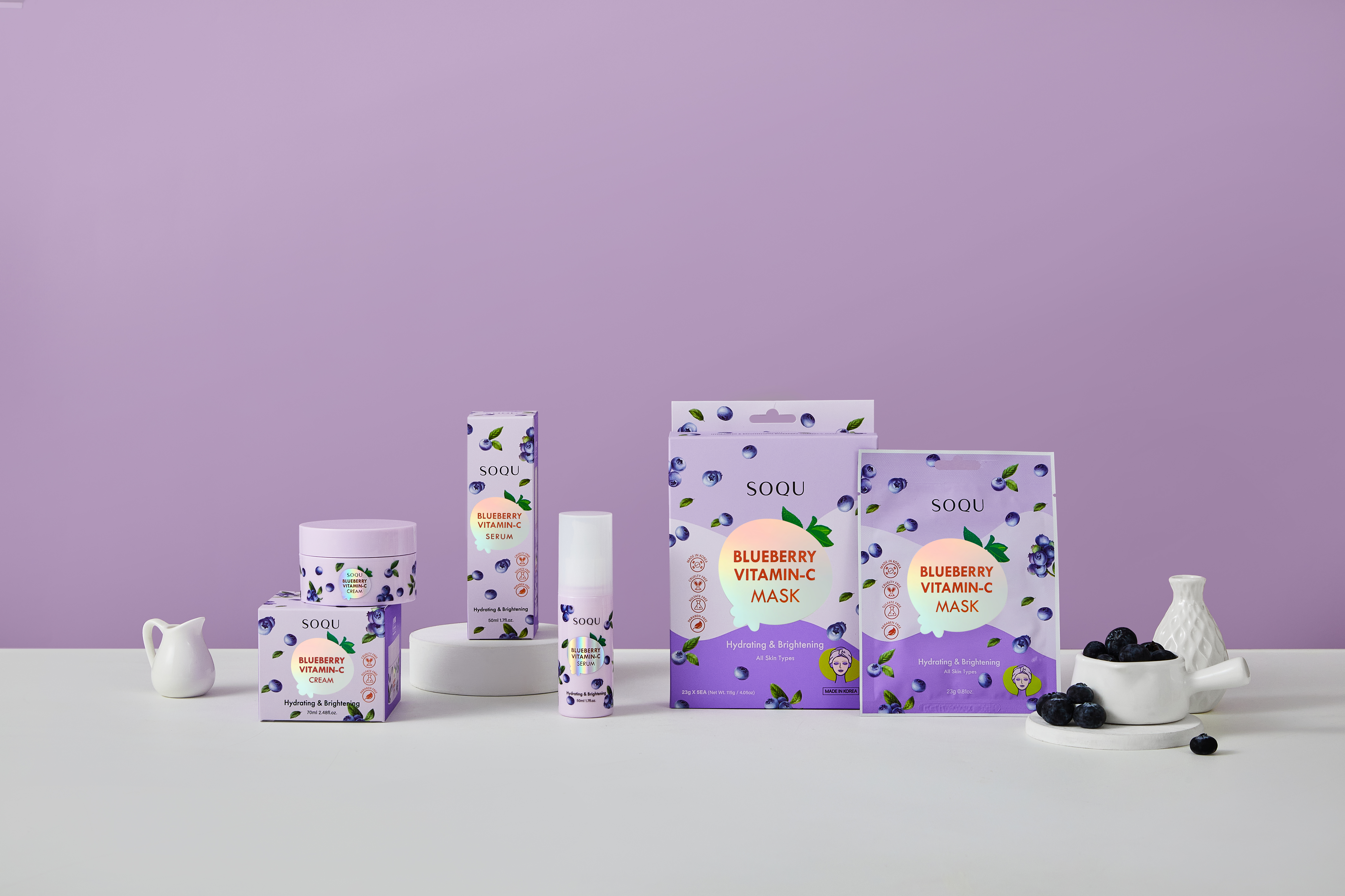 SOQU BLUEBERRY VITAMIN C Lines(Cream, Serum, Mask)