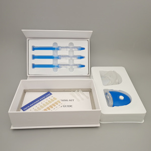 tooth whitening kits with teeth whitening gel syringe and mini teeth whitening led light